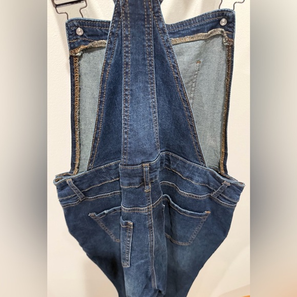 Dark Blue Jean Women's Refuge Overall Ripped Distressed Grunge Punk - Picture 8 of 13